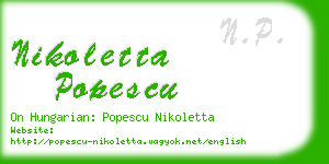 nikoletta popescu business card